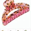 BUĞZ Çiçek Desenli Oval Mandal Toka 8 cm