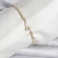 BUĞZ Çiçekli Model Zirkon Taşlı Gold Renk Su Yolu Kadın Bileklik