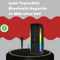 BUĞZ Çift 4 inç Hoparlörlü RGB Işıklı Bluetooth Ses Sistemi