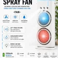 BUĞZ Çift Başlıklı Sprey Fan Nemlendirici Ve Renkli Led Işıklı Beyaz
