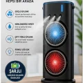 BUĞZ Çift Başlıklı Sprey Fan Nemlendirici Ve Renkli Led Işıklı Siyah