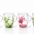 BUĞZ Çift Camlı Çiçekli Borosilikat Kupa Bardak - Model 2