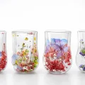BUĞZ Çift Camlı Çiçekli Su Bardağı