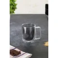 BUĞZ Çift Cidarlı Cam Kupa Gri Renk