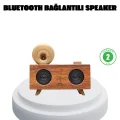 BUĞZ Çift Hoparlörlü Bluetooth Gramofon Speaker – FM Radyo, USB, SD Kart ve AUX Girişli