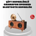BUĞZ Çift Hoparlörlü Retro Bluetooth Speaker 1800mAh Bataryalı AUX USB SD Kartlı