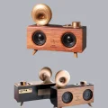 BUĞZ Çift Hoparlörlü Retro Bluetooth Speaker 1800mAh Bataryalı AUX USB SD Kartlı