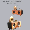 BUĞZ Çift Hoparlörlü Retro Bluetooth Speaker 1800mAh Bataryalı AUX USB SD Kartlı - BUĞZ