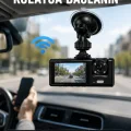 BUĞZ Çift Kameralı WiFi Araç Kamerası 170° Geniş Açı Full HD Araç İçi Kayıt Sistemi