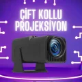 BUĞZ Çift Kollu Projeksiyon Taşınabilir Game Projektör Full Hd 1080P 4k Projeksiyon Gamepad - Lisinya