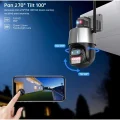 BUĞZ Çift lensli 8X zoom 4MP 4K Ultra HD hareketli gece görüşlü dış mekan WiFi IP kamera 2 yıl garantili
