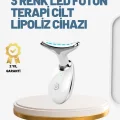  Cilt Yenileyici Şarjlı Güzellik Aleti – Pozitif/Negatif İyon, Titreşimli Masaj ve Kırmızı-Mavi-Yeşil Işıkla