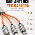 BUĞZ Çinko Alaşımlı Metal Konnektörlü Dayanıklı 6A Hızlı Şarj Kablosu