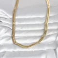 BUĞZ CM 14K Gold Renk Kalın Yassı Yılan Zincir Model 45 cm Kadın Kolye