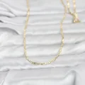 BUĞZ CM 14K Gold Renk Lazerli Yassı Model Zincirli 60 cm Kadın Kolye - BUĞZ