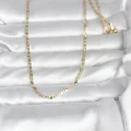 BUĞZ CM 14K Gold Renk Yassı Zincir Model 60 cm Kadın Kolye - BUĞZ