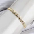 BUĞZ CM Arpa Model Zirkon Taşlı VIP Seri Gold Renk Pirinç Kadın Bileklik