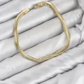 BUĞZ CM Yassı Yılan Zincir Model Gold Renk Pirinç Kadın Bileklik