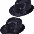 BUĞZ Çocuk Boy Siyah Payetli Şapka Gösteri Şapkası Michael Jackson Şapkası 54 No