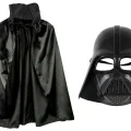 BUĞZ Çocuk Boy Yıldız Savaşları Star Wars Darth Vader Maskesi ve 90 cm Pelerin Seti Siyah