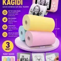 BUĞZ Çocuk Fotoğraf Makinesi Yedek Termal Baskı Kağıdı Renkli (3 Lü Rulo) – 57x25mm