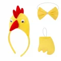 BUĞZ Çocuk Horoz Tavuk Kostüm Seti 3 Parça (Taç + Papyon + Kuyruk)