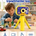 BUĞZ Çocuk Kamerası Fotoğraf ve Video Çekimi Mini Tripodlu Şarjlı Dijital Kamera 2.0 TFT Ekran