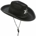  Çocuk Kovboy Şapkası Sheriff Şapkası Siyah Renk