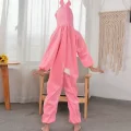 BUĞZ Çocuk Tavşan Kostümü Pembe Renk 6-7 Yaş 120 Cm