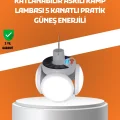 BUĞZ Çok Amaçlı Katlanabilir Güneş Enerjili Kamp Lambası – Masa Üstü ve Asılabilir Kullanım