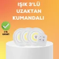  Çok Amaçlı Kullanım İçin Kablosuz Yapışkanlı 3 Lü Uzaktan Kumandalı Led Spot Lamba