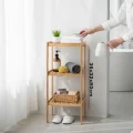 BUĞZ Çok Amaçlı Raf - Organizer 3 Katlı Ahşap - Bambu 36x32x80cm Bx40