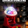 BUĞZ Çok Amaçlı Şarjlı LED Projektör Lamba Solar Enerjili RGB Ambiyans ve Parti Işığı