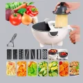 BUĞZ Çok Fonksiyonlu Döner Rende Süzgeç Hazneli Ergonomik Sebze Doğrayıcı - Lisinya