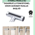  Çok Fonksiyonlu Musluk Başlığı | 4 Su Modu | Geniş Uyumlu Adaptör Seti | Mutfak ve Banyo Uyumlu