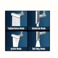  Çok Fonksiyonlu Musluk Başlığı | 4 Su Modu | Geniş Uyumlu Adaptör Seti | Mutfak ve Banyo Uyumlu