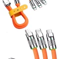 BUĞZ Çoklu Şarj Kablosu USB Type-C İOS Uyumlu 120W Hızlı Şarj Kablosu