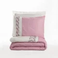 BUĞZ Cotton Box Brode Nakışlı Çift Kişilik Saten Nevresim Takımı Niobe Pembe
