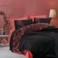 BUĞZ Cotton Box Brode Ranforce Çift Kişilik Nevresim Takımı Rosen Mercan
