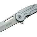  CRKT CR 0062 Gri Oluklu Kamp Çakı 17,5 cm - Otomatik, Kılıflı, Kutulu