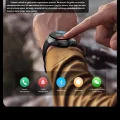 BUĞZ Curved AMOLED Ekranlı Akıllı Saat, Nabız ve Uyku Takibi, Suya Dayanıklı, Deri Kordonlu
