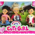  Cute Girl Mini Bebek ve Evcil Hayvan Üçlü Set
