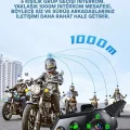 BUĞZ D2-6x 1000m Mesafeli 6 Kanallı İntercom Bluetooth Motosiklet Kask Kulaklığı İntercom Kulaklık