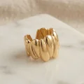 BUĞZ Damla Dilimli Gövde Gold Renk Bohem Yüzük
