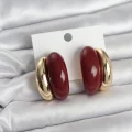 BUĞZ Damla Model Bordo Vintage Gold Renk Kadın Küpe