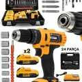 BUĞZ Darbeli kablosuz matkap 21 watt 20 volt anahtarlı mandren 2 akü hız ayarlı çantalı