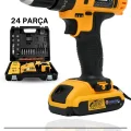 BUĞZ Darbeli kablosuz matkap 21 watt 20 volt anahtarlı mandren 2 akü hız ayarlı çantalı