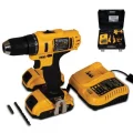 BUĞZ Darbeli kablosuz matkap 600 watt 14 volt anahtarsız mandren 3 akü 27 parça setli