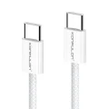 BUĞZ Dc130 2m 60w Type-c To Type-c Örgülü Hızlı Şarj Kablosu - Beyaz