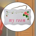 BUĞZ Decotown My Room Benim Odam Dekoratif Çiçek Desenli Kapı Askısı